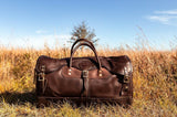 44 Liter Capacity Brown Leather Sportsman's Duffel L-312-BRN