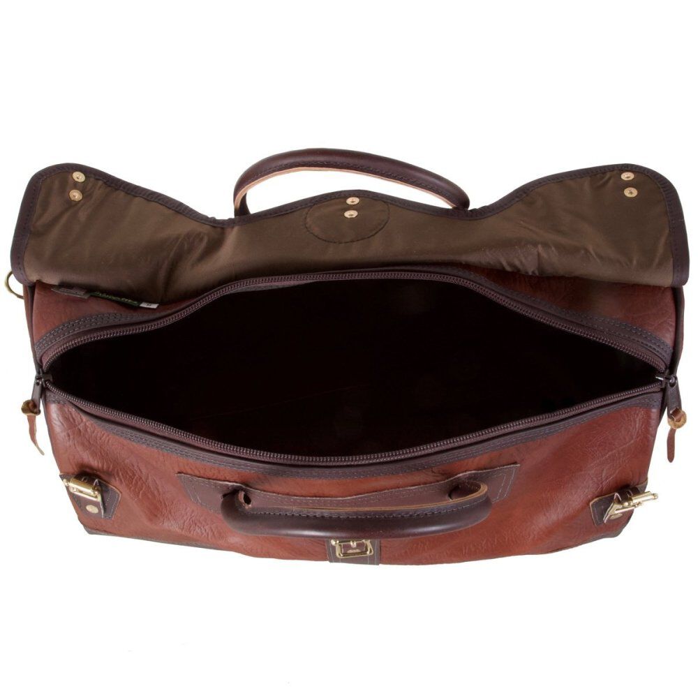 48 Liter Capacity Brown Trim Bison Leather Sportsman's Duffel LB-312-BRN