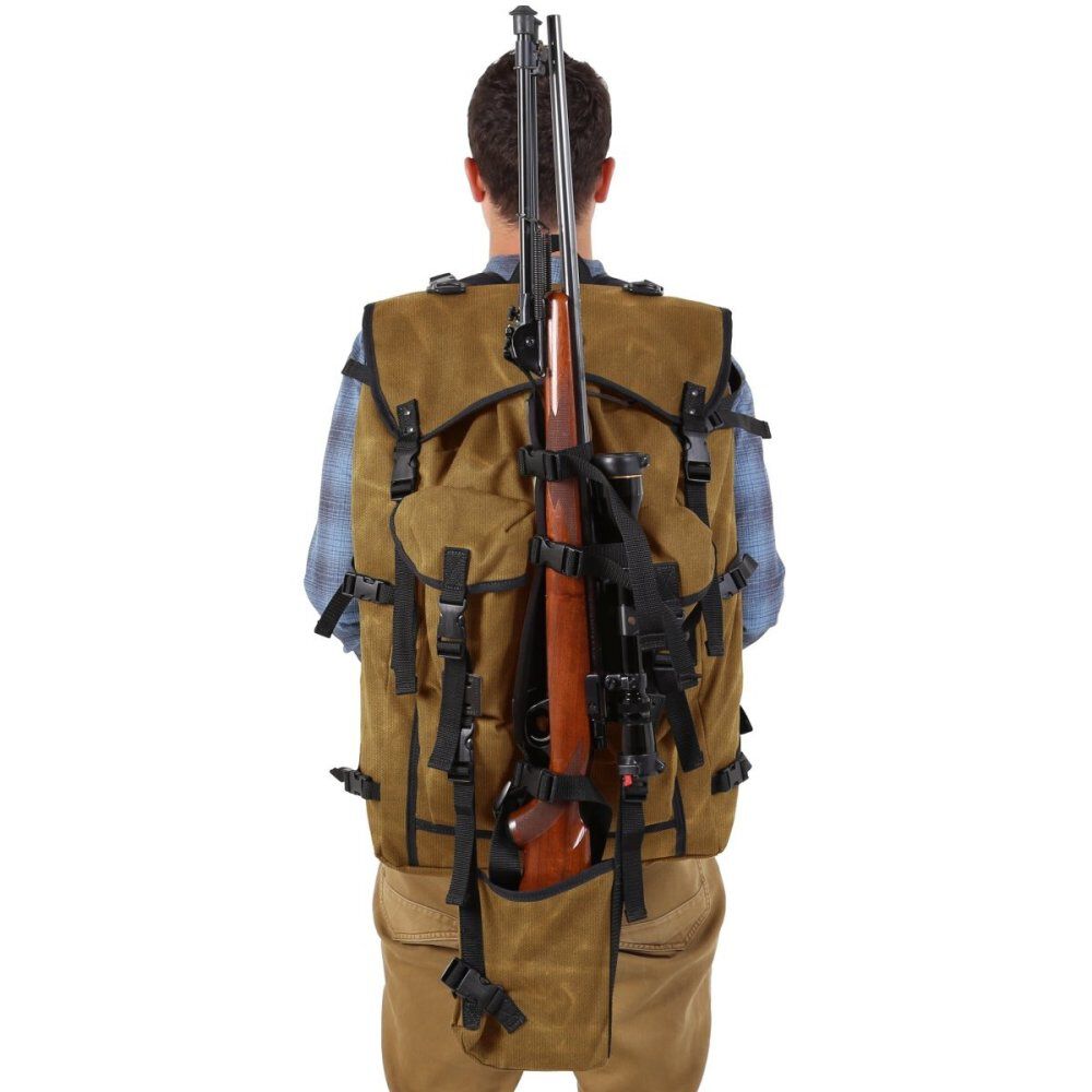 59 Liter Capacity Wax Khaki Quiet Mountain Rifle Pack QB-324-WAX-KHK