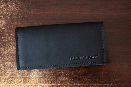 Black Smooth Leather Checkbook Cover L-101-BLK