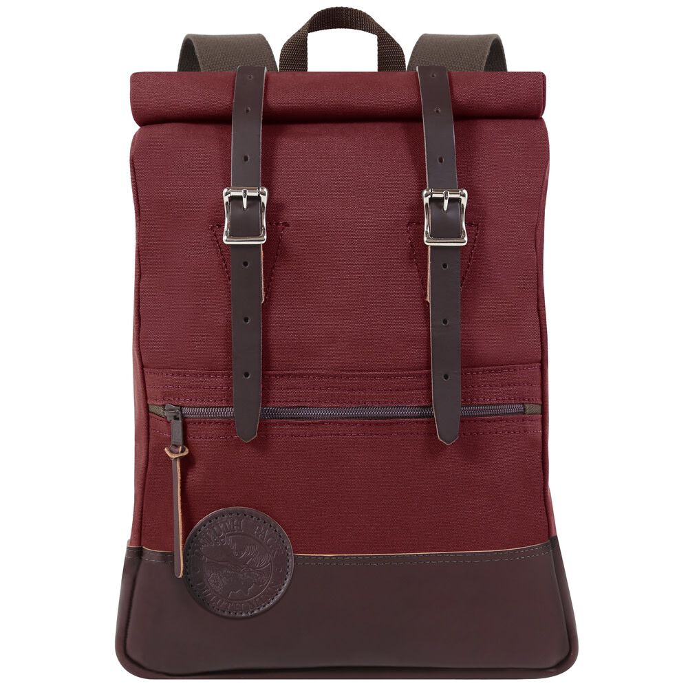 Deluxe Roll-Top Scout Backpack - Burgundy B-1408-BRG