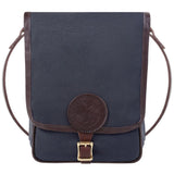 Haversack with Leather Trim - Navy B-136-NVY