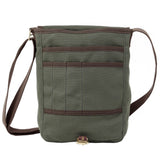 Haversack with Leather Trim - Olive Drab B-136-OD