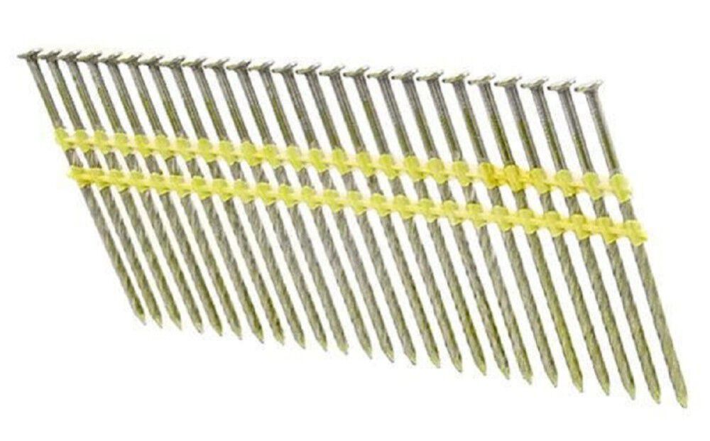 1015228 2-3/4 X .120 Bright 20 Full Round Head Strip Plastic Nail - 2500 Nails SL445