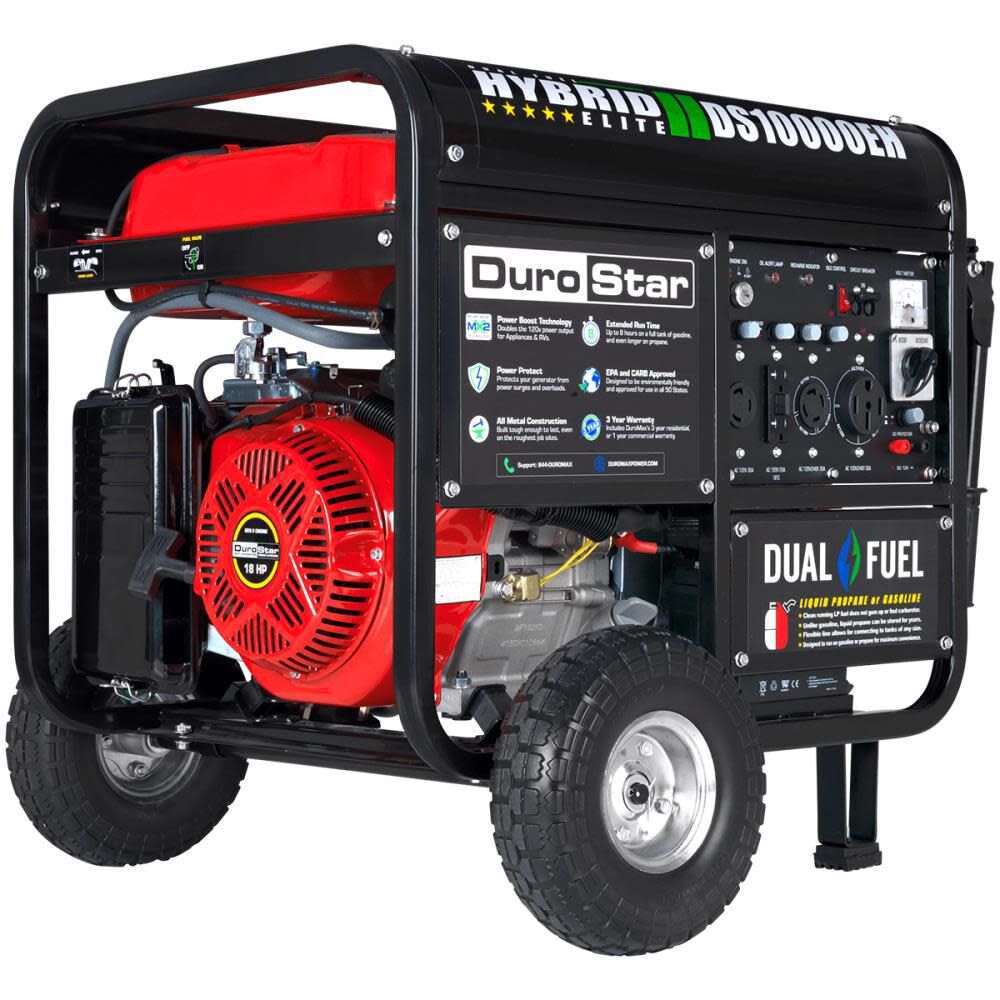 10000-Watt Dual Fuel Hybrid Portable Generator DS10000EH