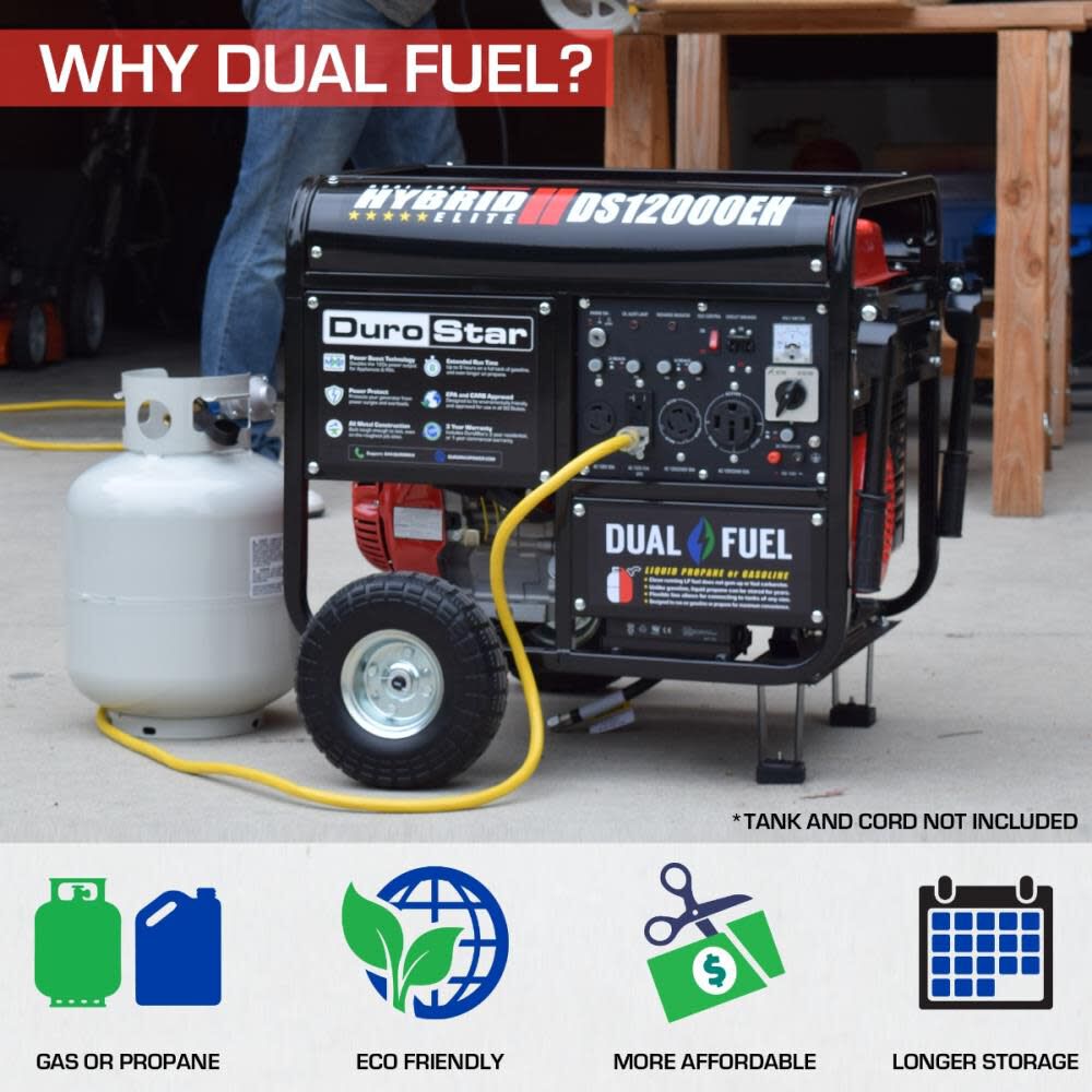 12000-Watt Dual Fuel Hybrid Portable Generator DS12000EH