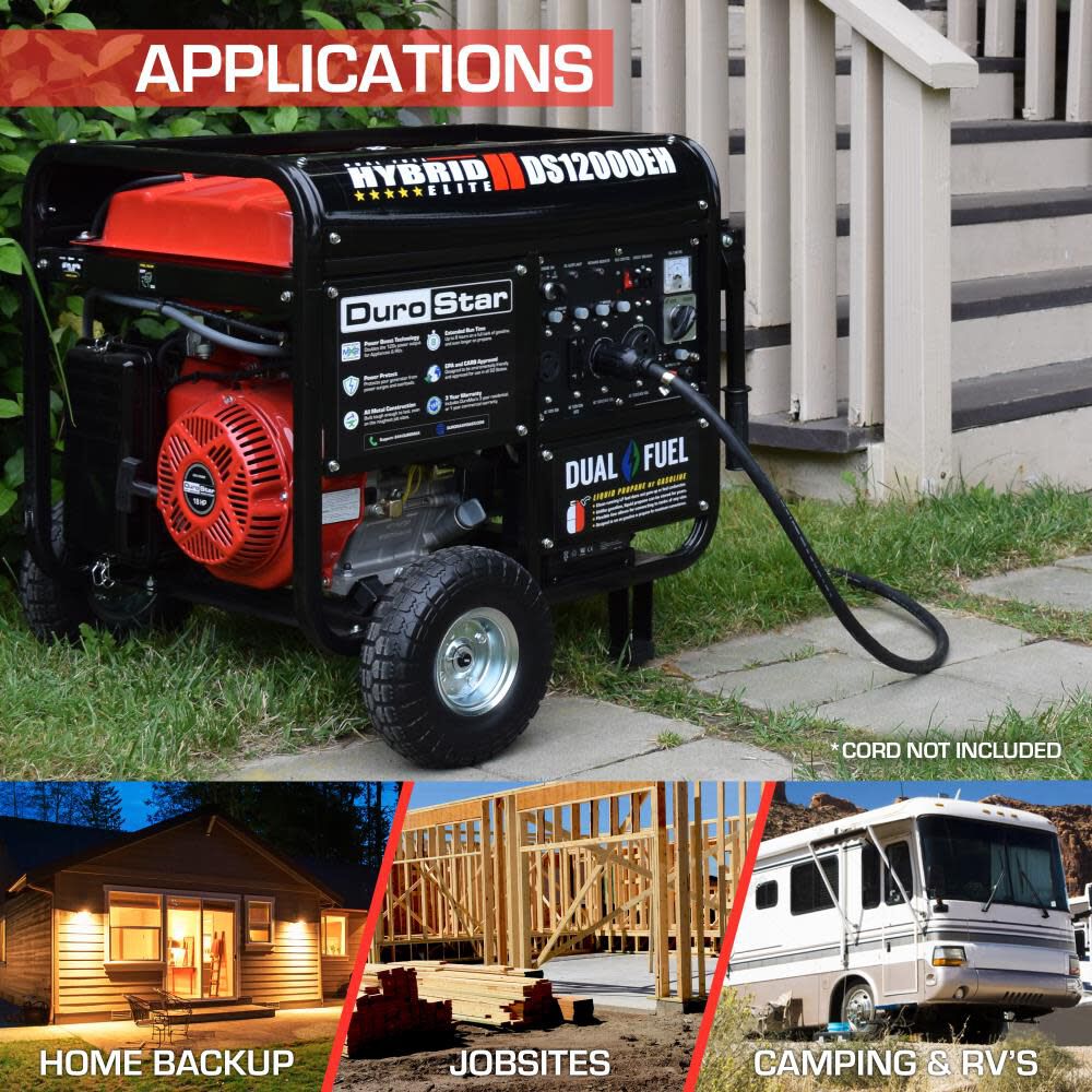 12000-Watt Dual Fuel Hybrid Portable Generator DS12000EH