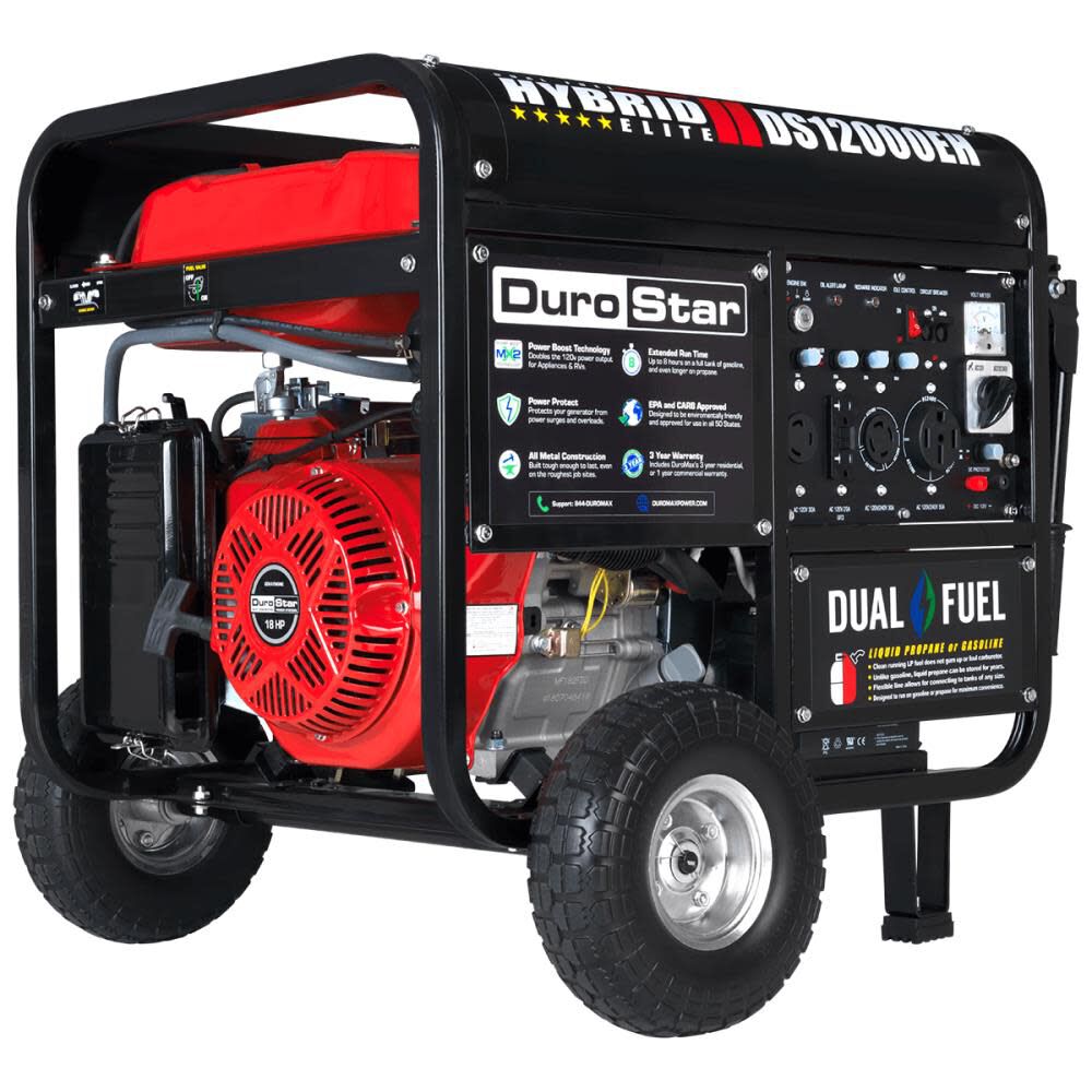 12000-Watt Dual Fuel Hybrid Portable Generator DS12000EH