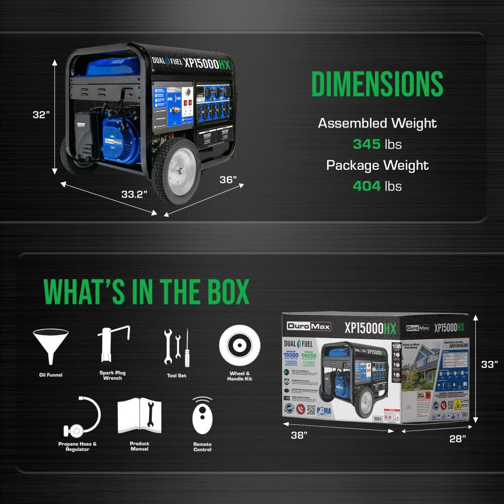 15000-Watt Tri Fuel Hybrid Portable Generator XP15000HXT