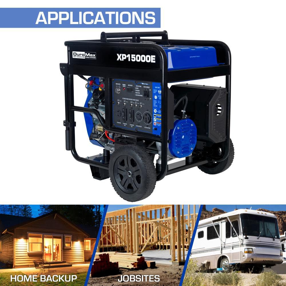 15000 Watt V-Twin Gas Powered Electric Start Portable Generator XP15000E