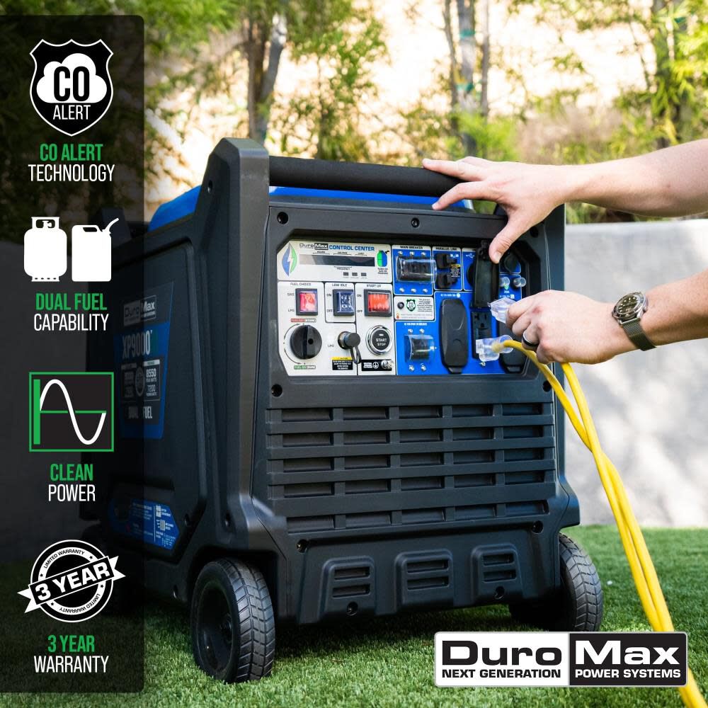 Generator Dual Fuel Digital Inverter Hybrid Portable 9000 Watt XP9000iH