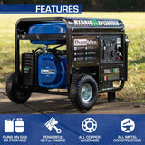 XP12000EH Dual Fuel Portable Generator - 12000 Watt Gas or Propane Powered-Electric Start- Home Back Up and RV Ready 50 State Approved XP12000EH