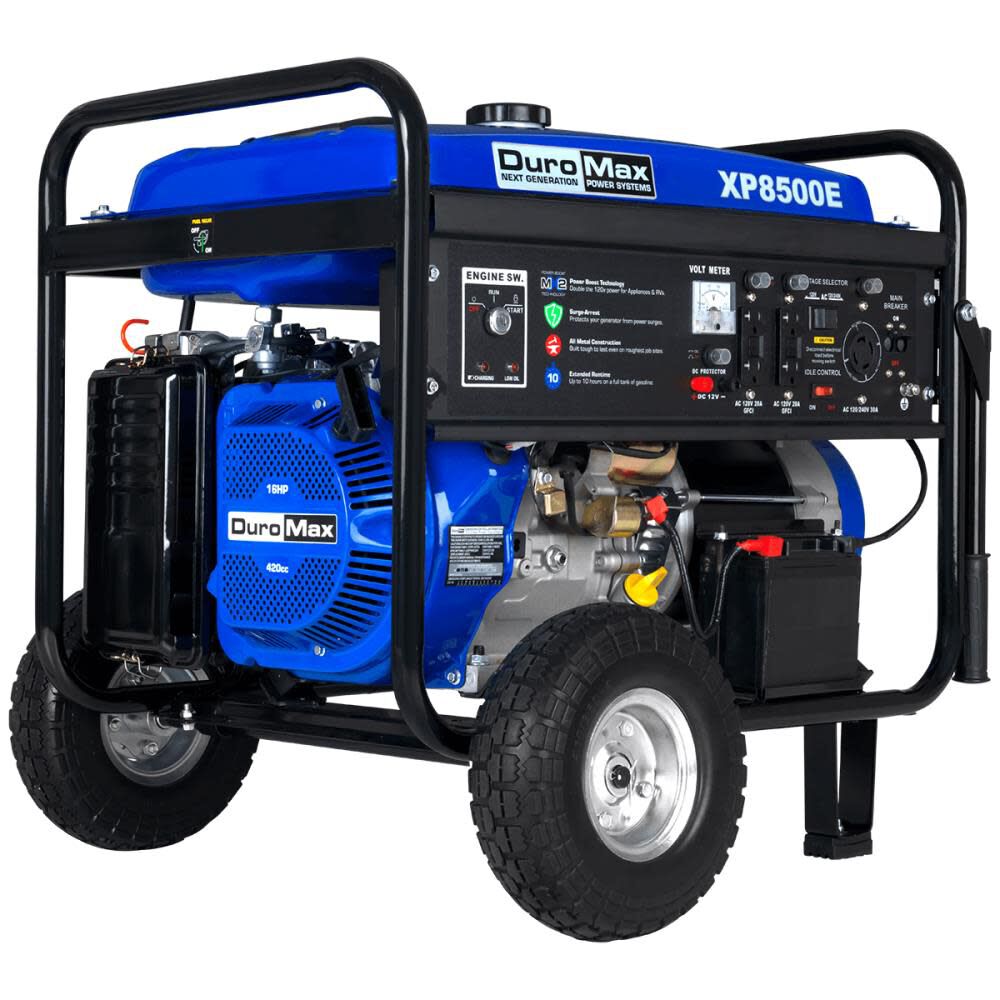 XP8500E-Watt 420cc Gas Generator with Electric Start and Wheel Kit XP8500E