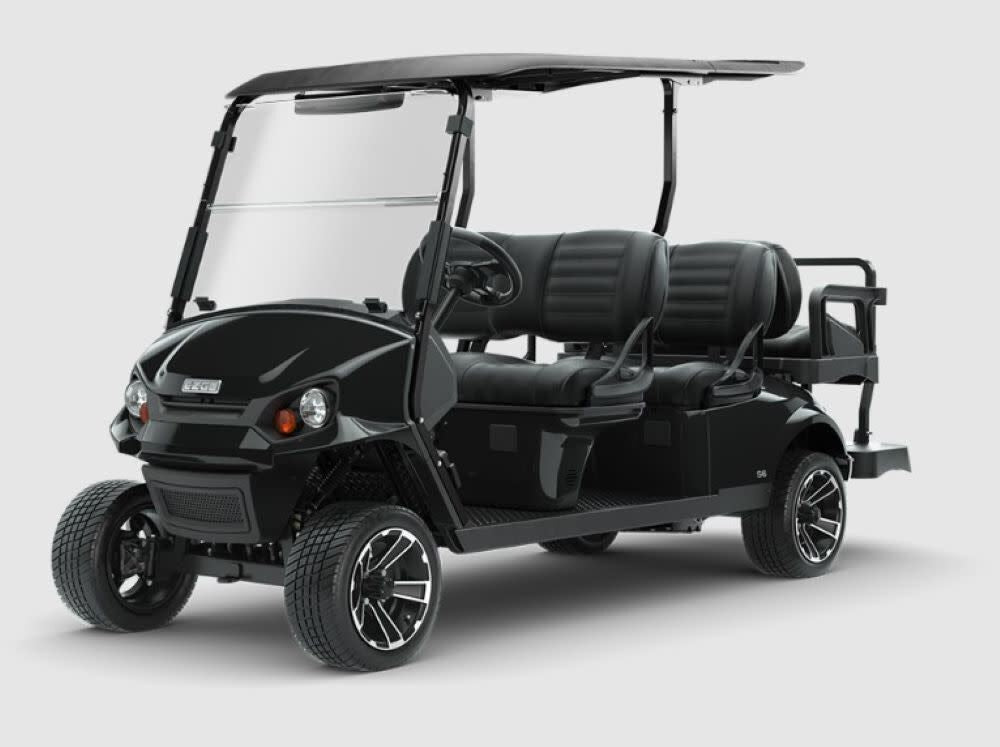 EZ-GO Express S6 4+2 Passenger Black Gas Golf Cart 10013564-BLK