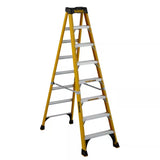 12 Ft. Fiberglass Step Ladder 16.1 Ft. Reach Height Type 1AA - 375 Lbs., Expanded Work Step and Impact Absorption System