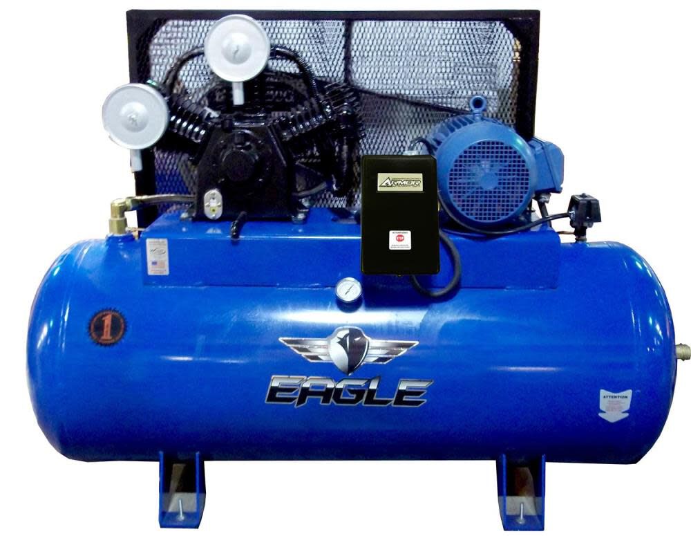 120 Gallon Electric Horizontal Stationary Air Compressor 101120H2-MS208