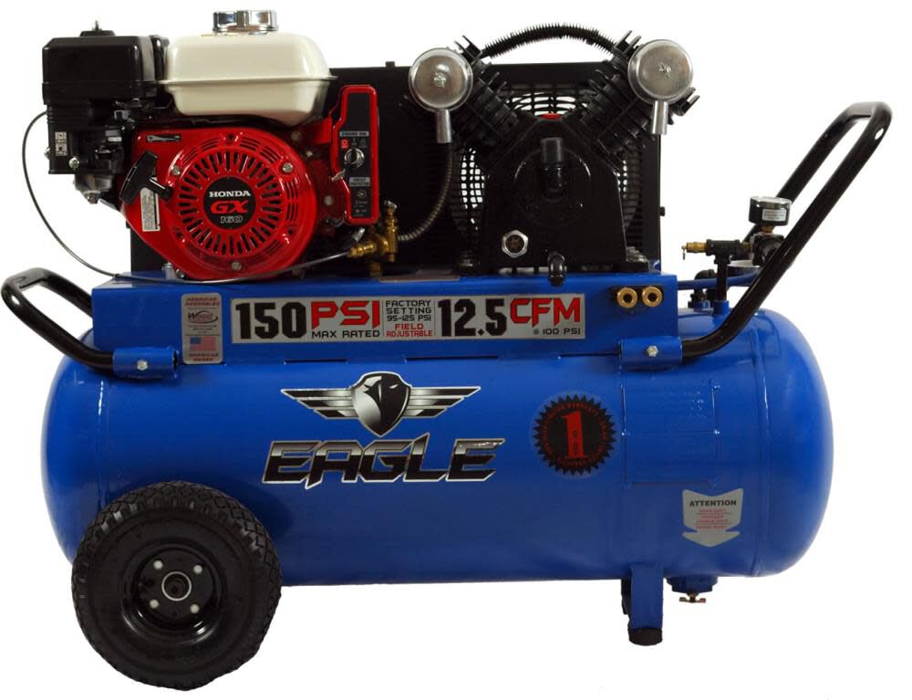 5.5 HP 25 gallon Portable Gas Air Compressor Electric Start P55GE25H1