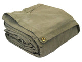 Flame Retardant Canvas Tarp, 10ft x 12ft, Olive Drab Green CAN-FR-1012