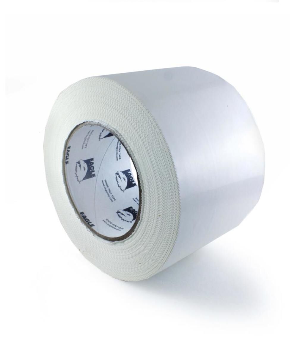 Flame Retardant Poly Tape, 9 MIL, White, 4in x 480ft TAPE-P9WHT4-FR