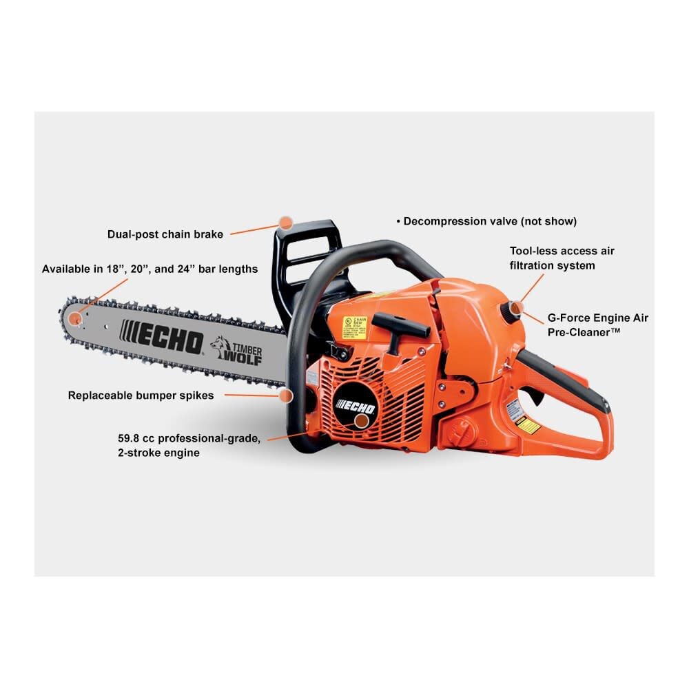 24 in Bar & Chain 59.8 cc 2-Stroke Gasoline Powered Chainsaw CS-590-24