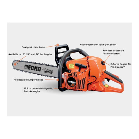 24 in Bar & Chain 59.8 cc 2-Stroke Gasoline Powered Chainsaw CS-590-24