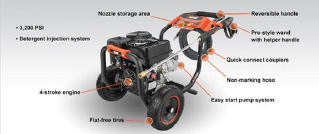 3200 PSI Gas Pressure Washer with 4-Stroke Engine PW-3200