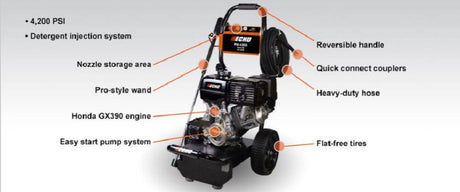 4200 psi Gas Pressure Washer with Honda GX390 Engine PW-4200