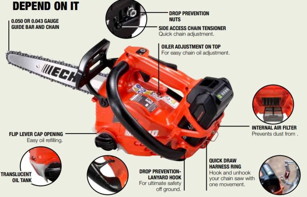 56V 12inch Chainsaw Bar & Chain 50.4V 2.5Ah Battery Powered Kit DCS-2500T-12R1