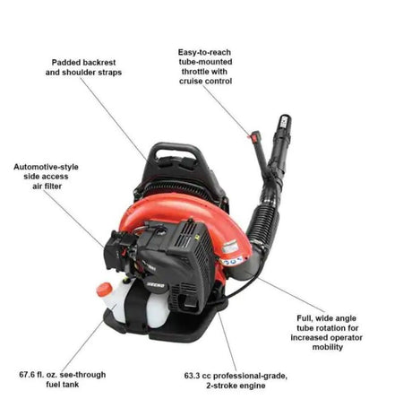 Back Pack Blower Gas 63.3cc PB-755ST