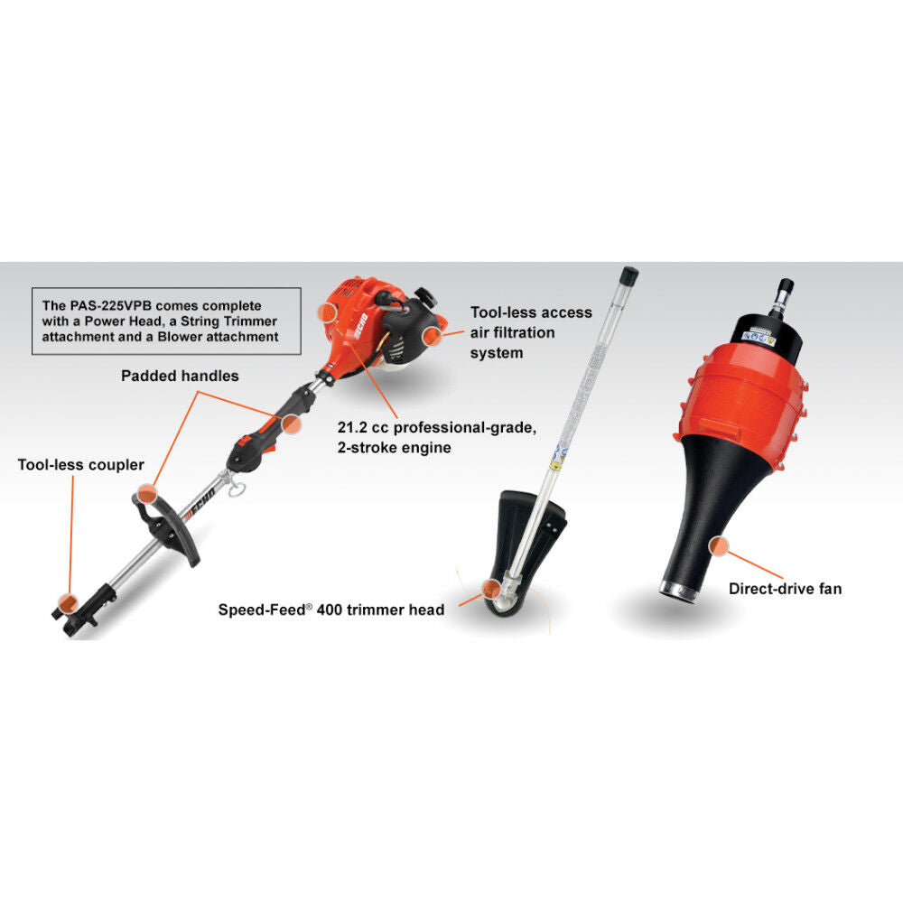 PAS Power Head with Trimmer/Blower Attachment Combo Kit PAS-225VPB