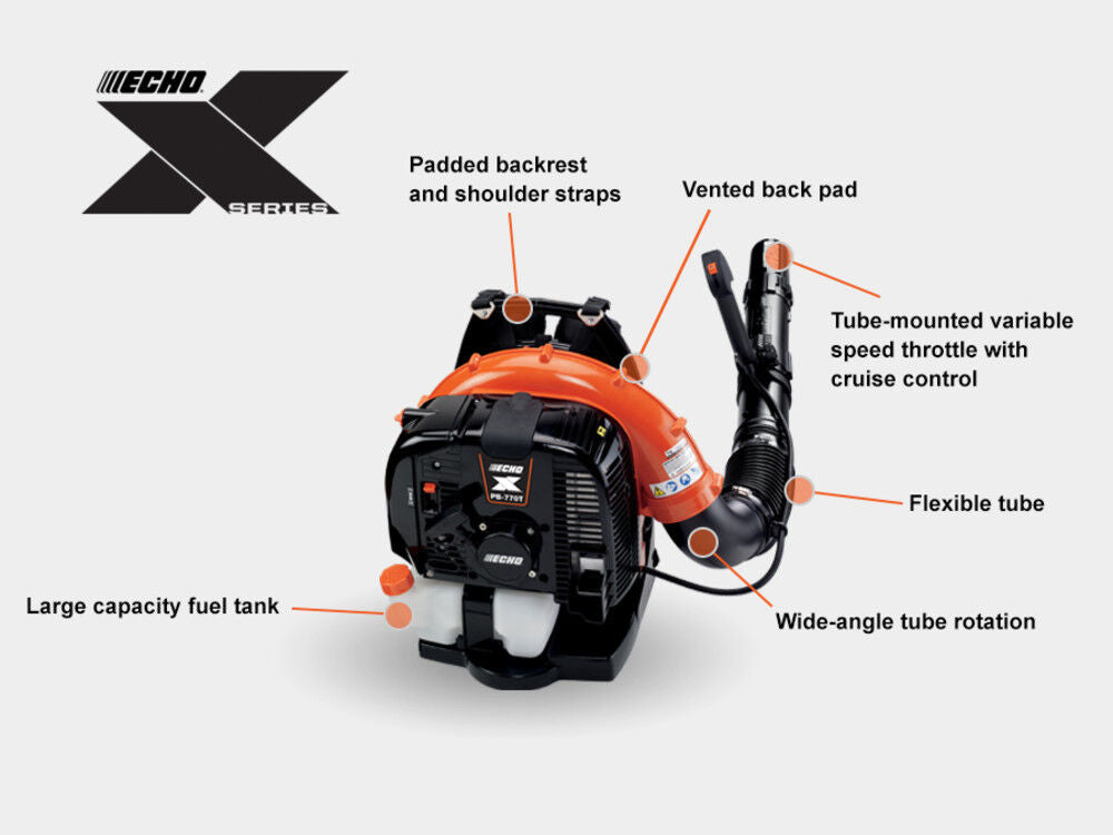 X Series Backpack Blower 63.3cc with Tube-Mounted Throttle PB-770T