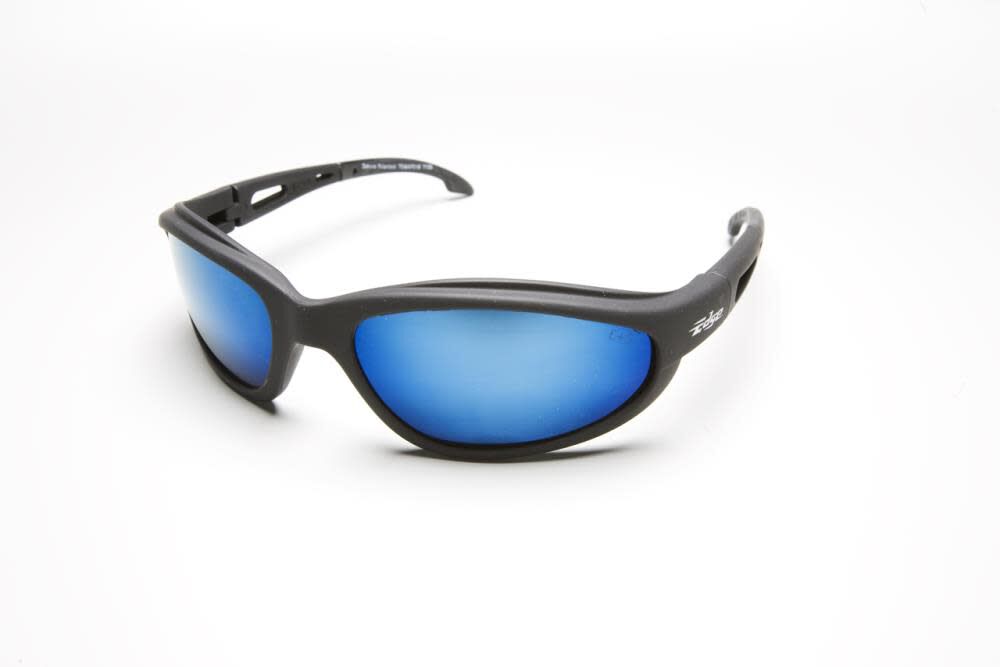 Dakura Polarized Safety Glasses Black Frame Aqua Precision Blue Mirror Lens TSMAP218