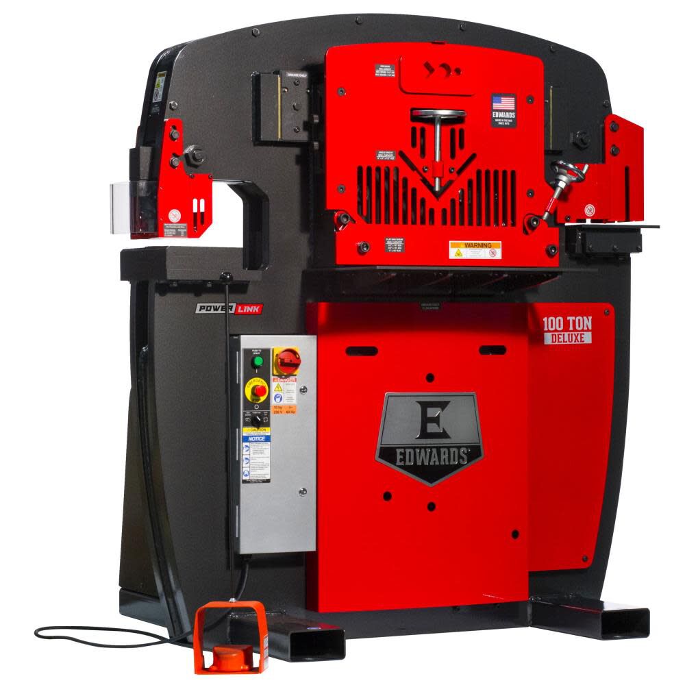 100 Ton Deluxe Ironworker 3 Phase 460v with PowerLink System IW100DX-3P460-AC