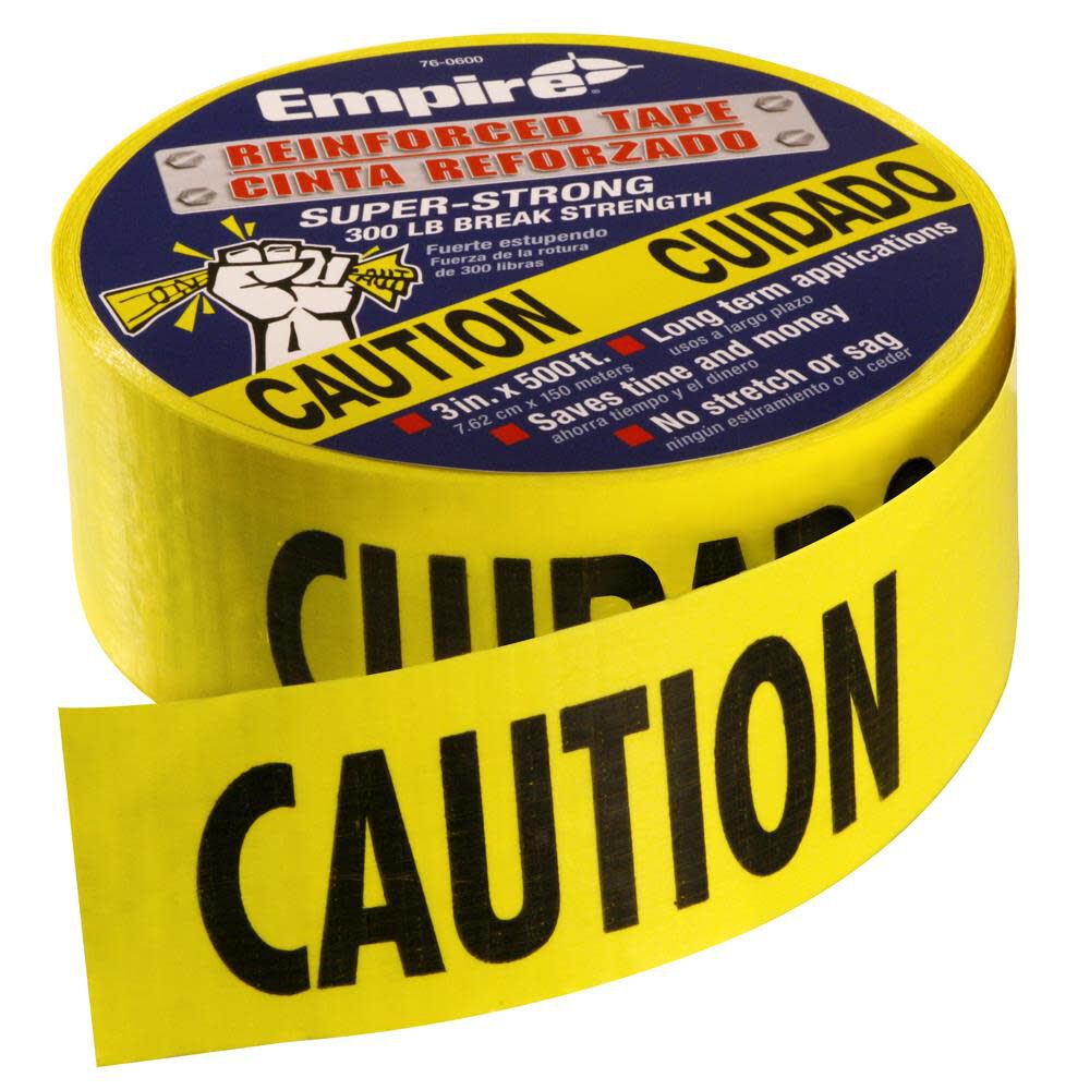 500 ft. Reinforced Yellow Barricade Tape - CAUTION/CUIDADO 76-0600