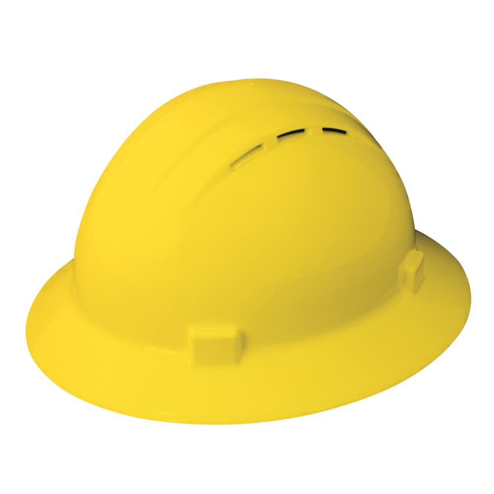 Americana Full Brim Vent Hard Hat Slide- Lock Suspension Yellow 19332