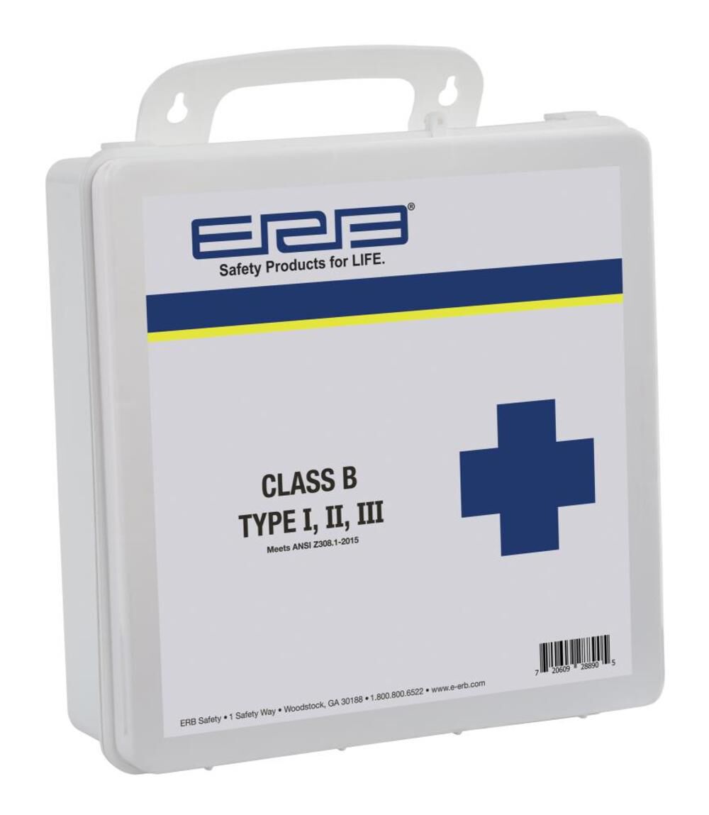 ANSI 2015 Class B First Aid Kit with Plastic Box 28890