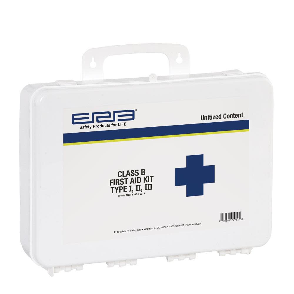 Class B Unitized First Aid Kit Type I II and III (plastic) 29962