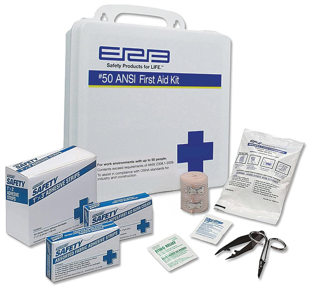 First Aid Kit with Plastic Box for Work Environments with up to 50 People 17135