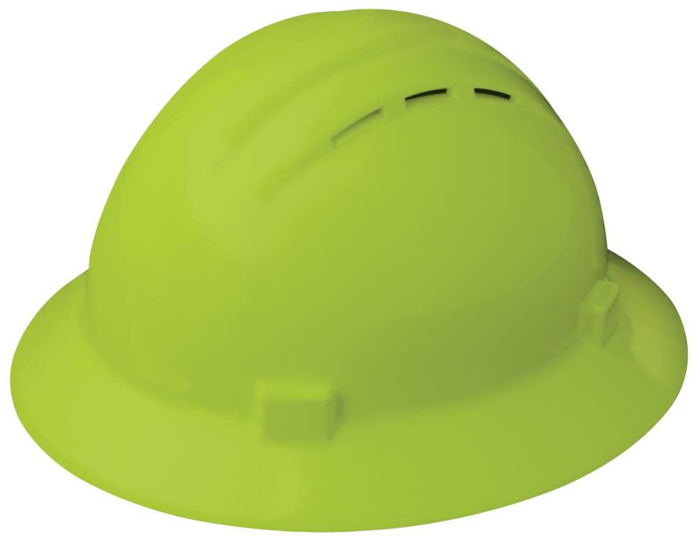 Hi-Vis Lime Americana Full Brim Vent Hard Hat Ratchet Suspension 19430