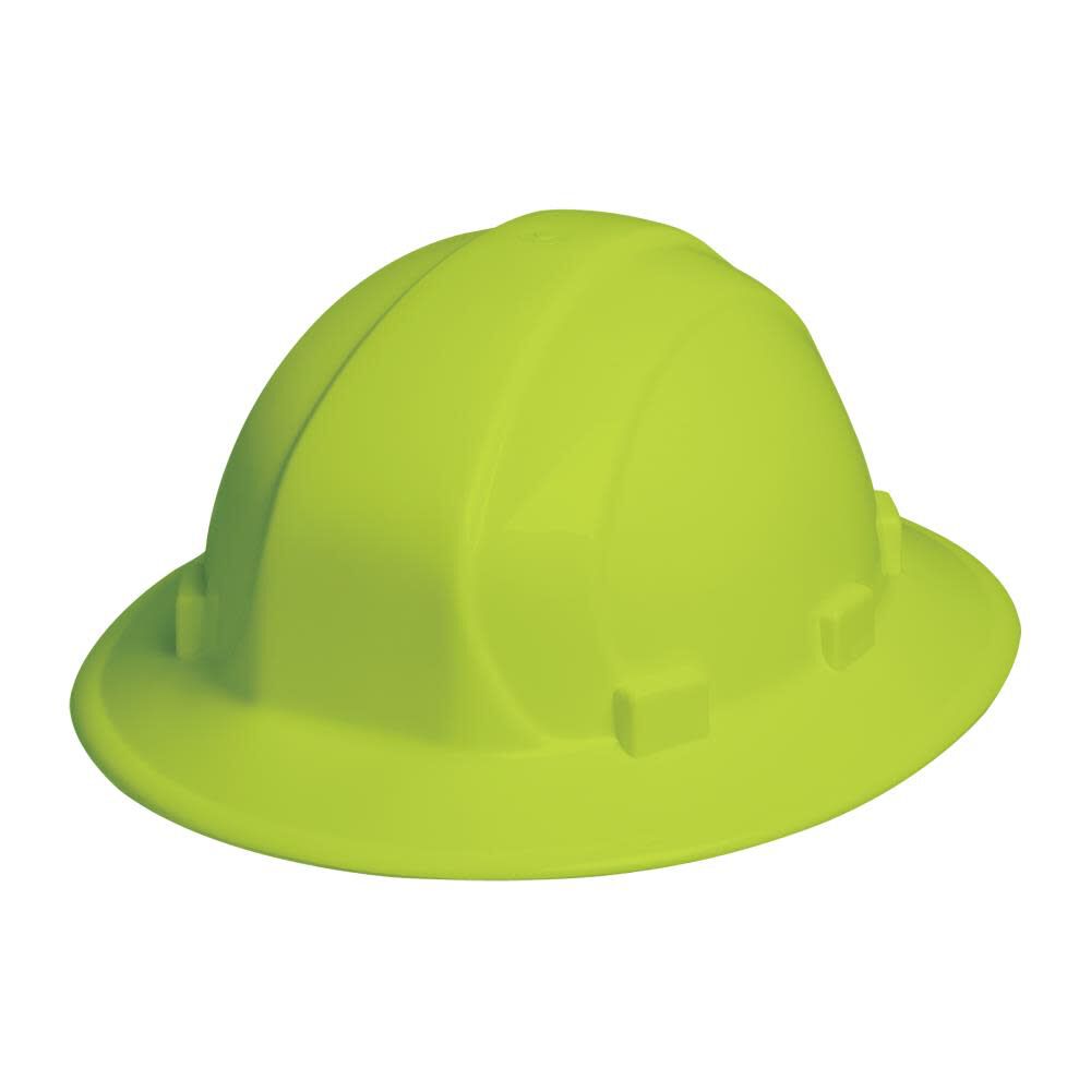 Hi-Viz Lime Omega II Full Brim Hard Hat Slide-Lock Suspension 19510