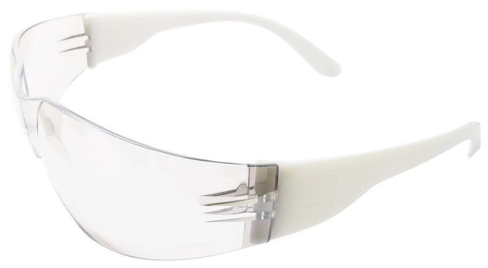 Lucy Safety Glasses White Temples Clear Anti Fog Lenses 17943