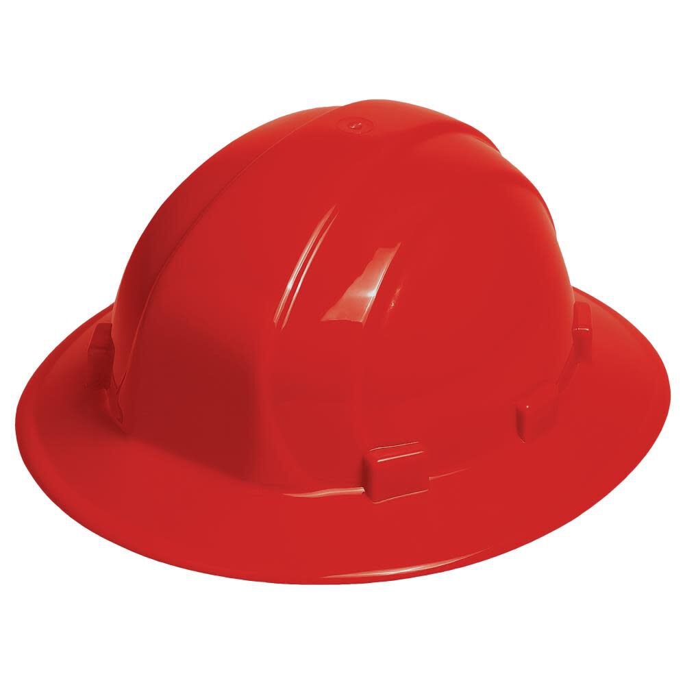 Omega II Full Brim Ratchet Suspension Hard Hat - Red 19914