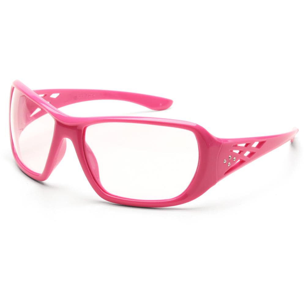 Rose Pink Frame Clear Lenses Women's Safety Glasses 17953