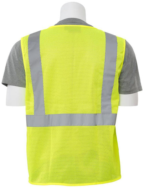 S363P Class 2 Mesh Vest 4 Pockets Hi Viz Lime 2X 61650