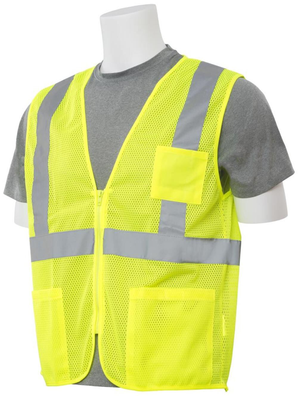 S363P Class 2 Mesh Vest 4 Pockets Hi Viz Lime 2X 61650