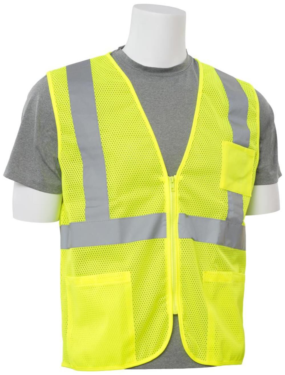 S363P Class 2 Mesh Vest 4 Pockets Hi Viz Lime 2X 61650