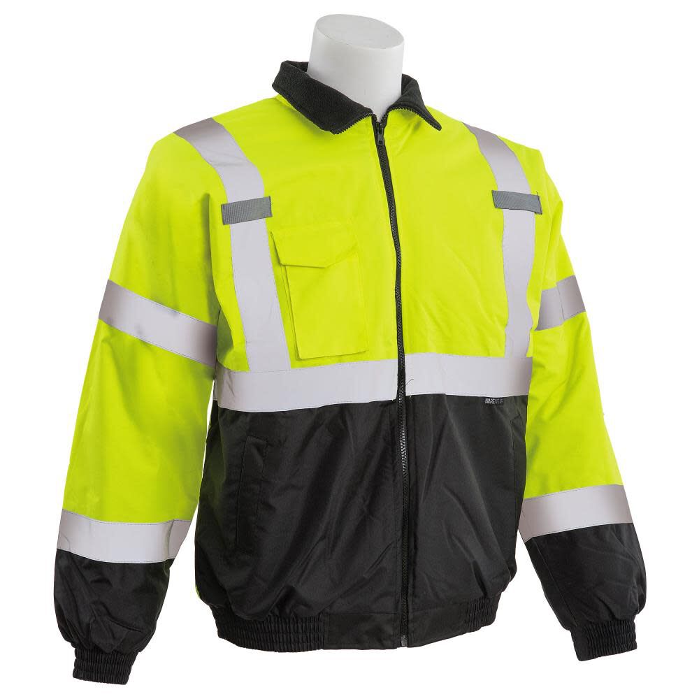 W105 HVL/Black Bottom Value Bomber Jacket Hi-Viz 3X 63949