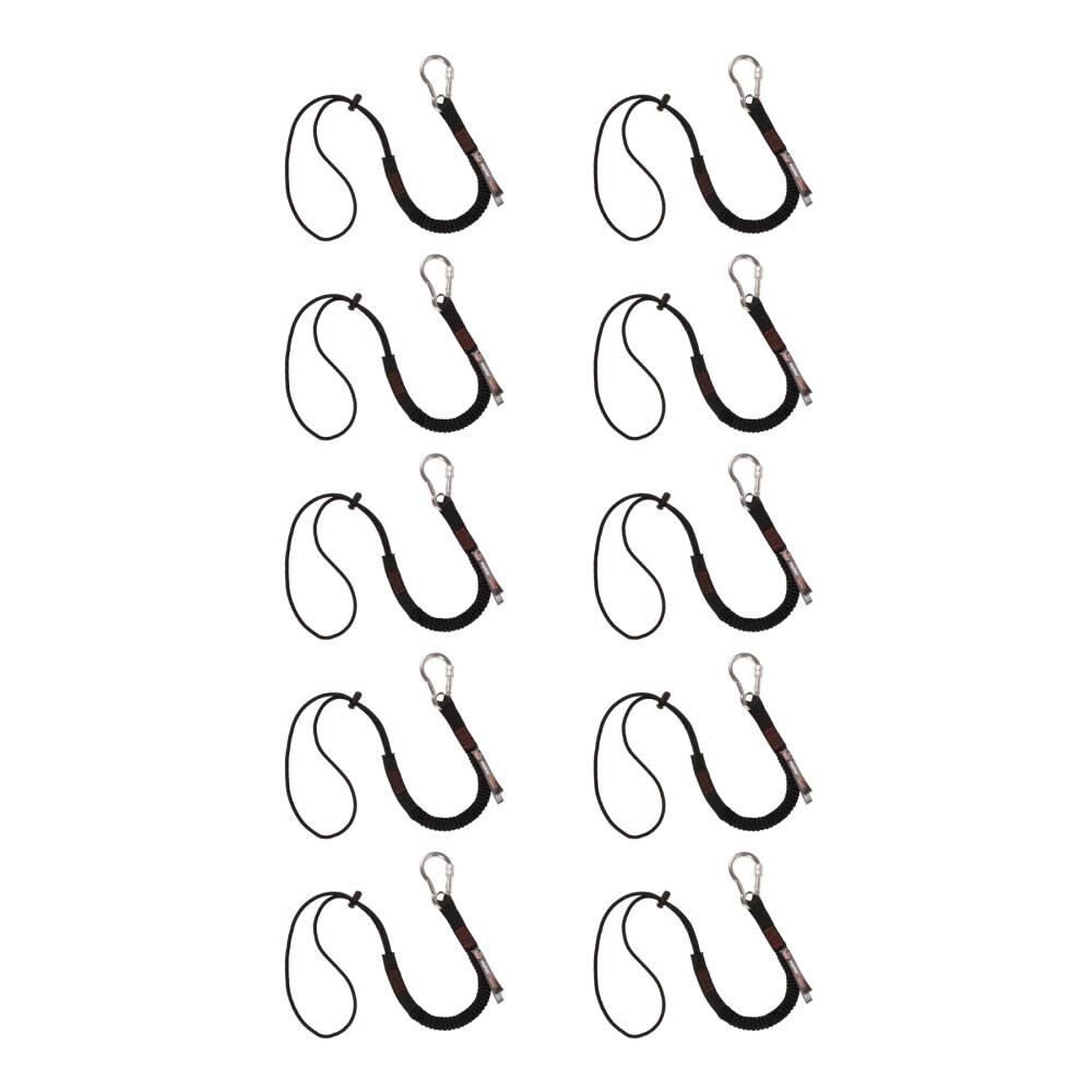 15lbs Tool Lanyard Single Carabiner, Black 10pk 19010