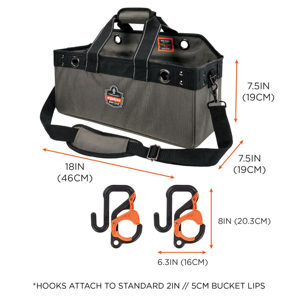 Arsenal 5846 Bucket Truck Tool Bag with Bucket Hooks Kit Gray Large 13747