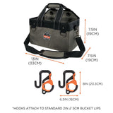 Arsenal 5846 Gray Bucket Truck Small Tool Bag with Bucket Hooks Kit 13746